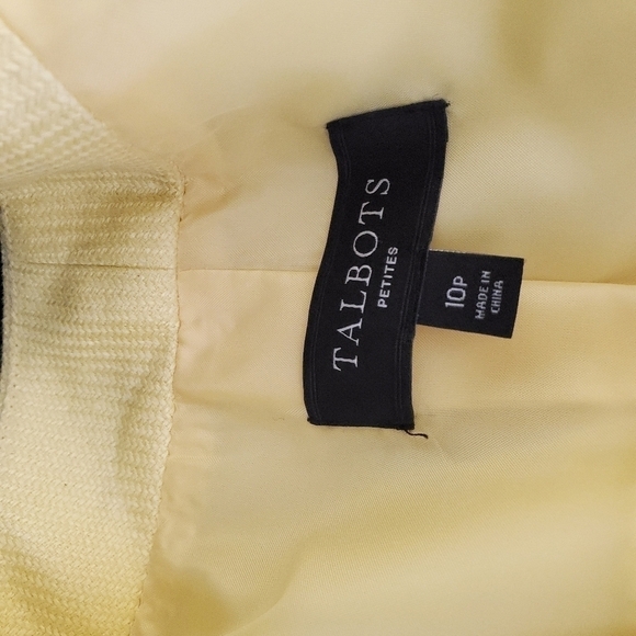 TALBOTS women blazer size 10P yellow 100% linen - Picture 12 of 16